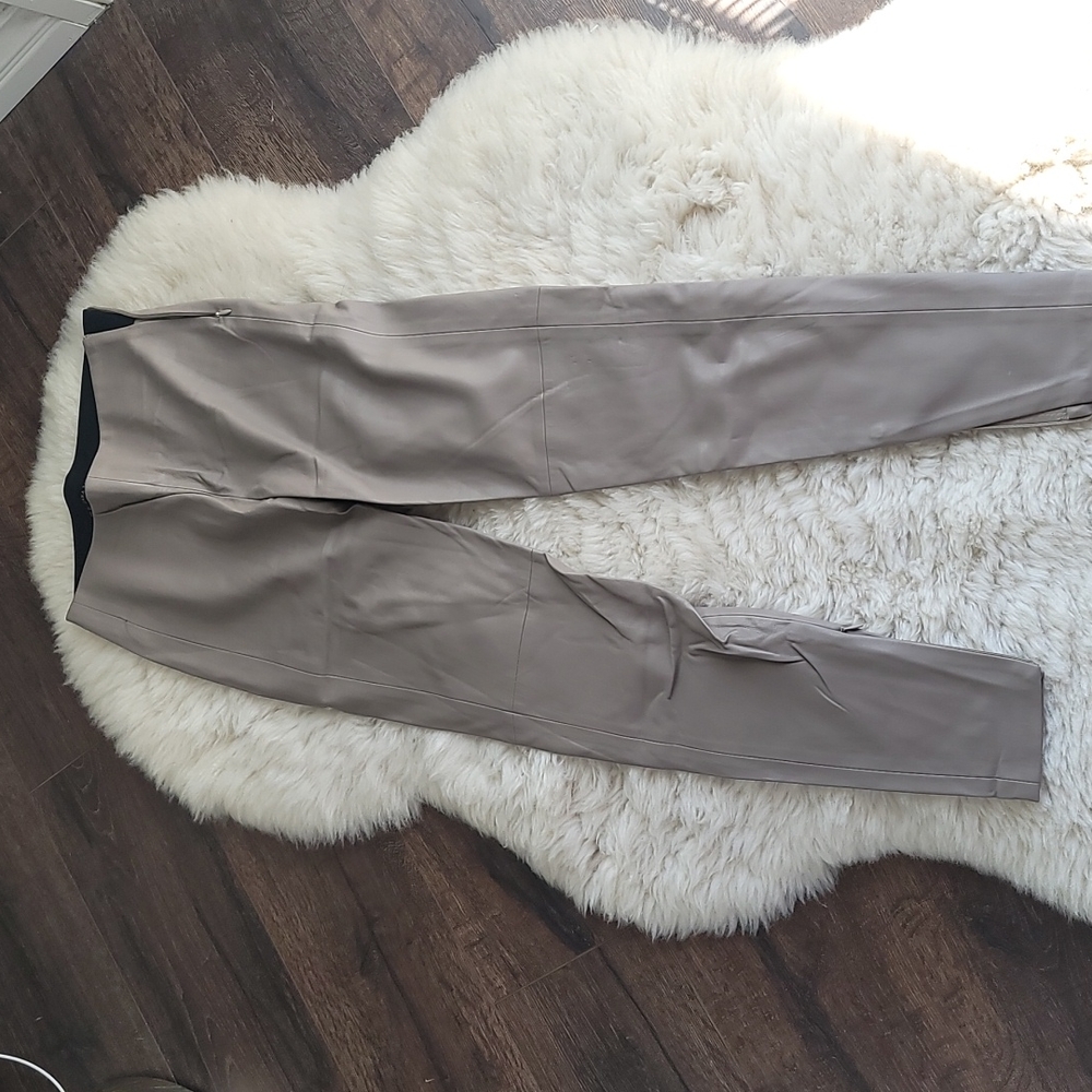 Zara Taupe Faux Leather pant XS size 24